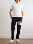 Thom Browne - Embroidered Cotton-Jersey T-Shirt - White