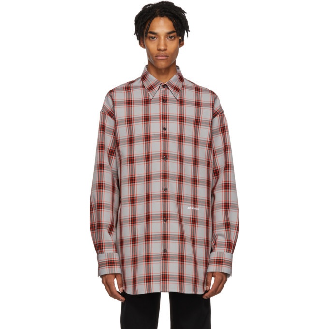 Photo: Calvin Klein 205W39NYC Grey Oversized Tartan Check Shirt