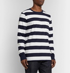 Albam - Striped Cotton-Jersey T-Shirt - Blue