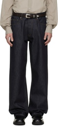 Sunflower Navy Loose Raw Selvedge Jeans