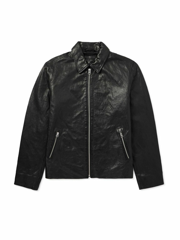 Photo: Rag & Bone - Melrose Textured-Leather Jacket - Black