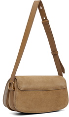 AMI Paris Beige Calfskin Leather Paris Paris Shoulder Bag