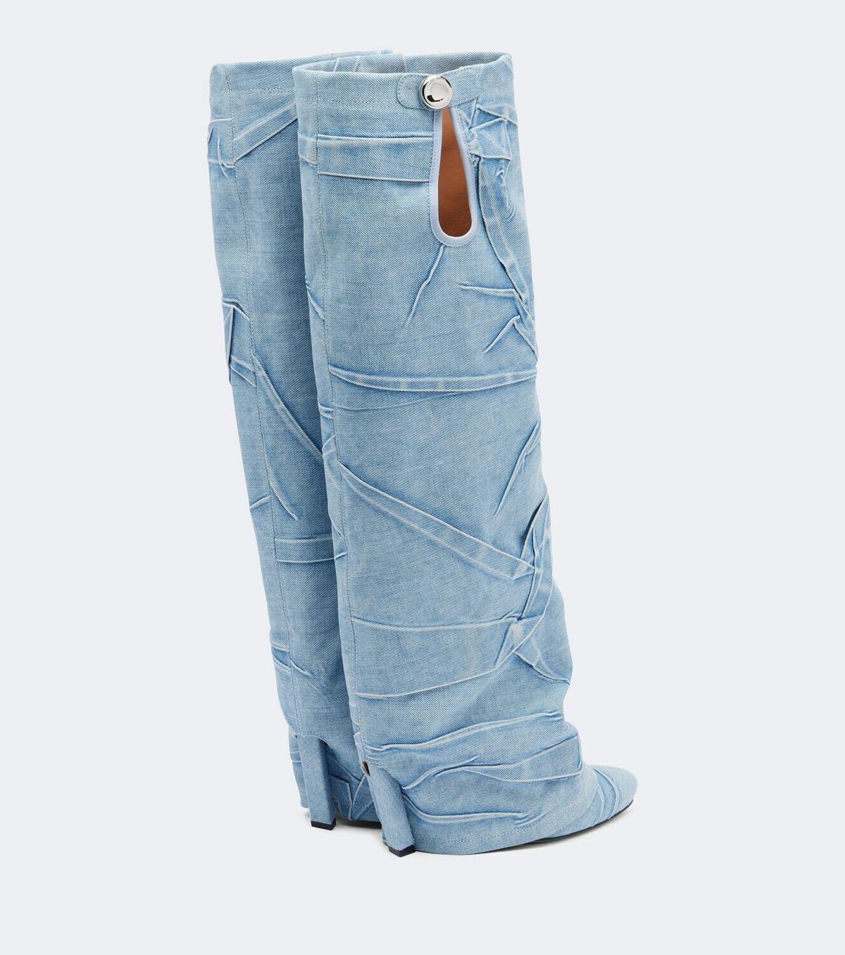 The Attico Leon denim knee-high boots