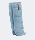 The Attico Leon denim knee-high boots