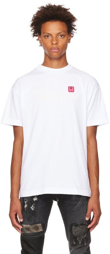 Photo: Palm Angels White PXP Angels Classic T-Shirt