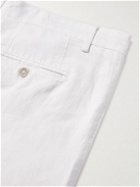 120% - Slim-Fit Linen Trousers - White