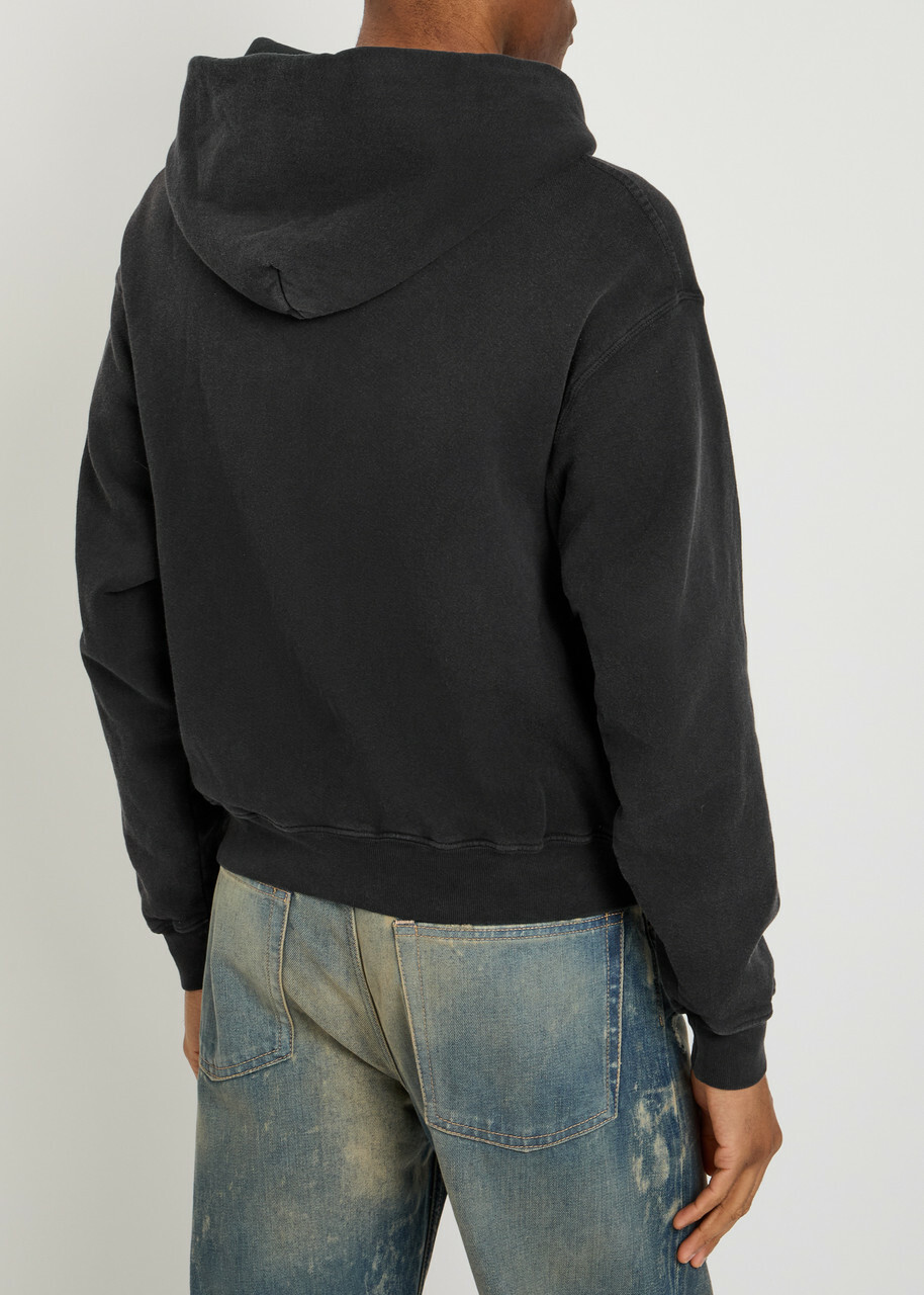 Cherry Los Angeles Zip-up Cotton Sweatshirt Black