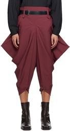 132 5. ISSEY MIYAKE Burgundy Tetra Trousers