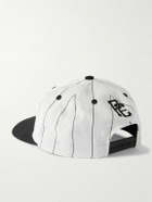 SAINT Mxxxxxx - Public Enemy Logo-Appliquéd Striped Cotton-Twill Baseball Cap