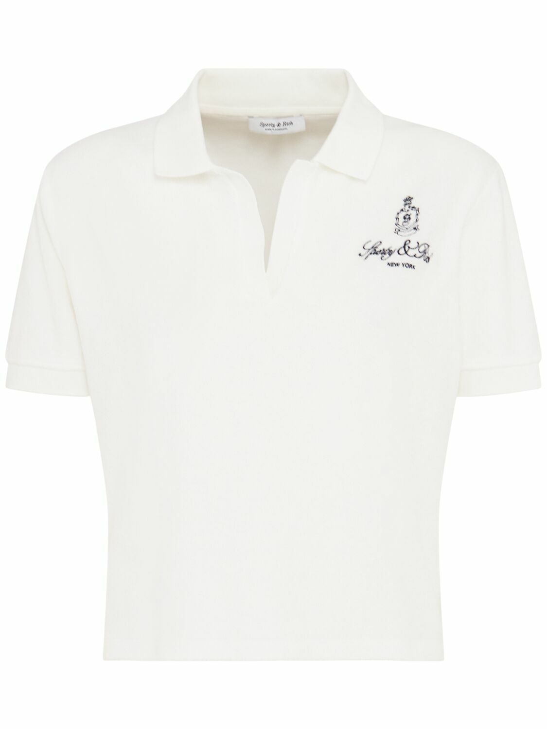 Sporty & Rich Lacoste Serif Polo White Half Zips Sporty & Rich