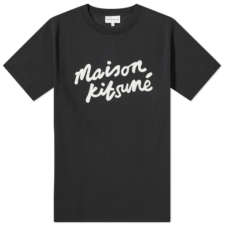 Photo: Maison Kitsuné Men's Handwriting Comfort T-Shirt in Black/White