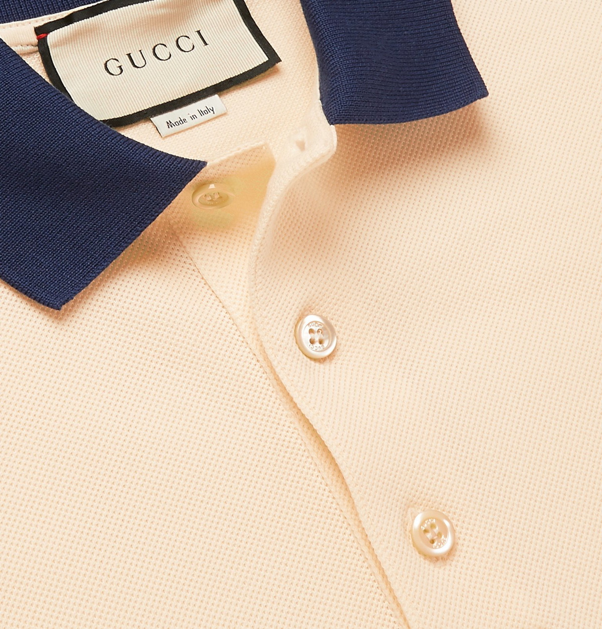 Gucci GG jacquard-logo Cotton Polo Shirt - Neutrals