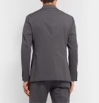 Caruso - Slim-Fit Striped Cotton and Silk-Blend Suit Jacket - Gray