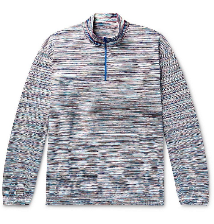 Photo: Missoni - Space-Dyed Cotton Half-Zip Sweater - Men - Blue