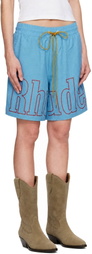 Rhude Blue Logo Track Shorts