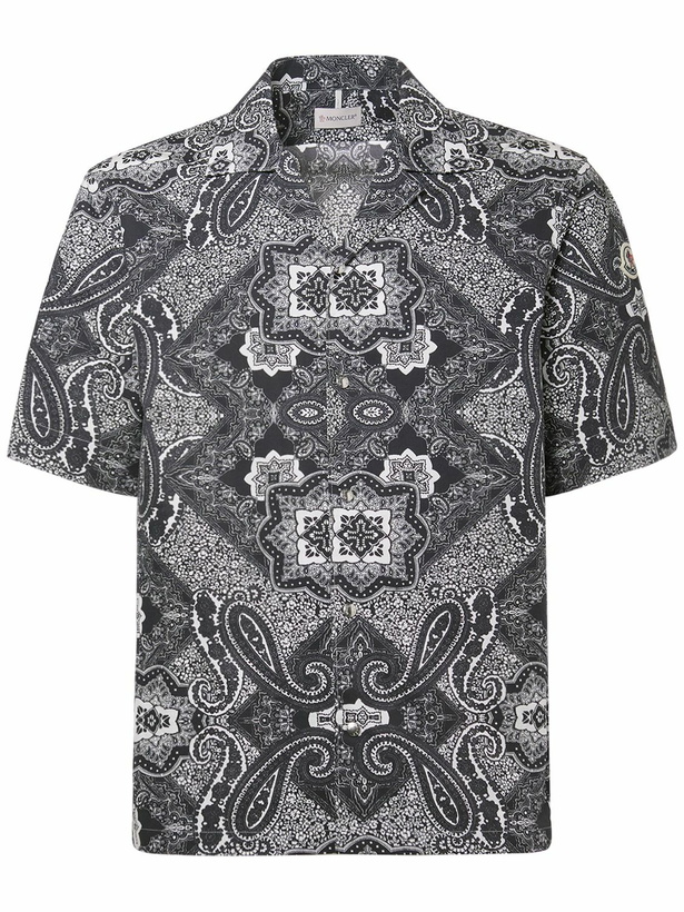 Photo: MONCLER - Bandana Print Poplin Short Sleeve Shirt