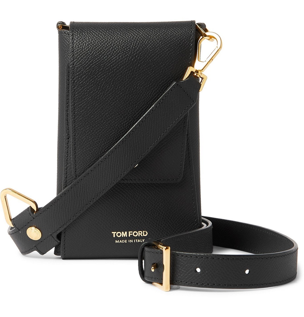 TOM FORD - Full-Grain Leather Phone Pouch - Black TOM FORD