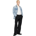 BALMAIN Blue Faded Denim Shirt