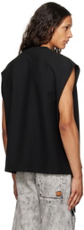 Alexander Wang Black Puff Logo Muscle Tank Top