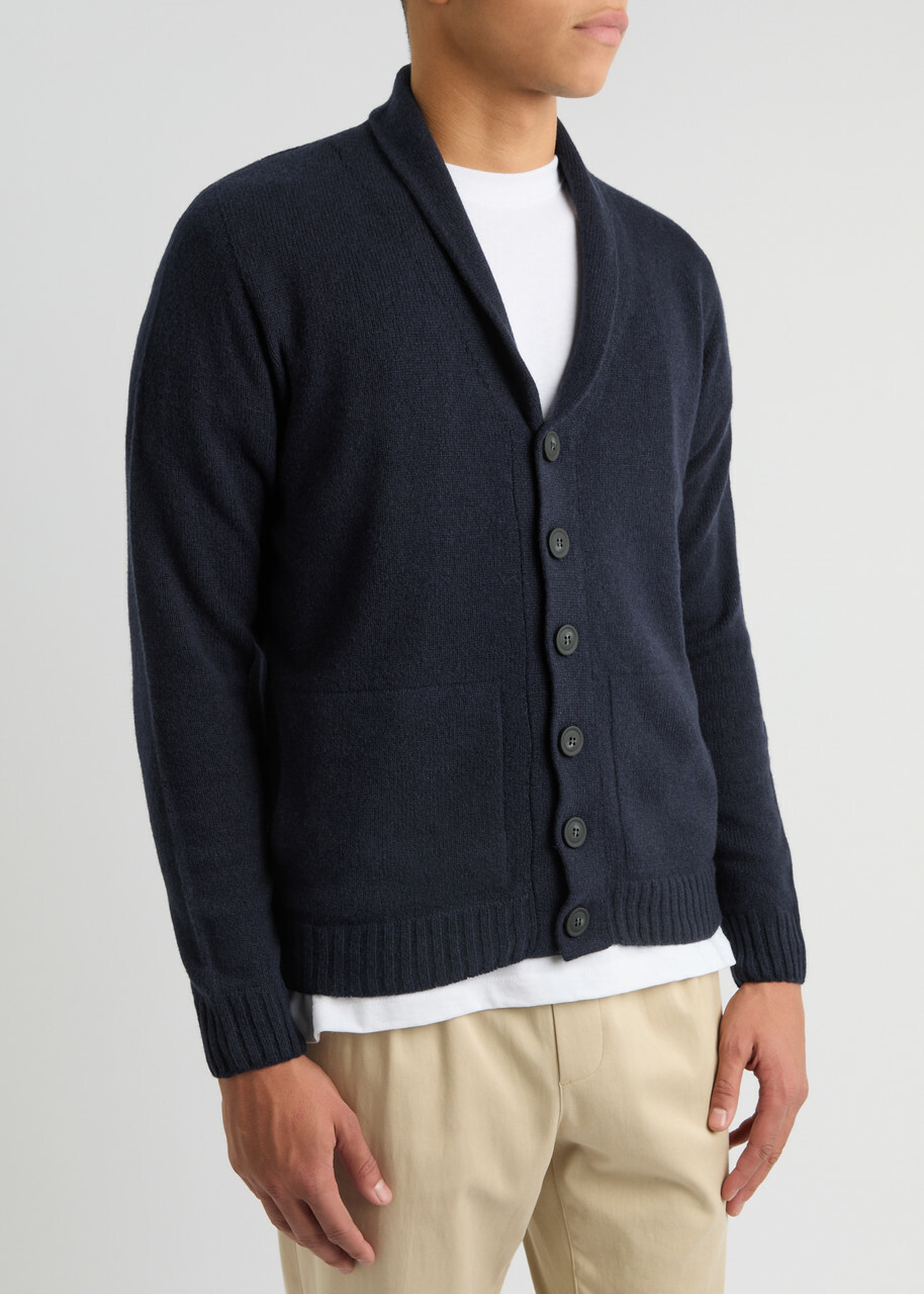 John Smedley Rockford Cashmere-blend Cardigan Navy John Smedley
