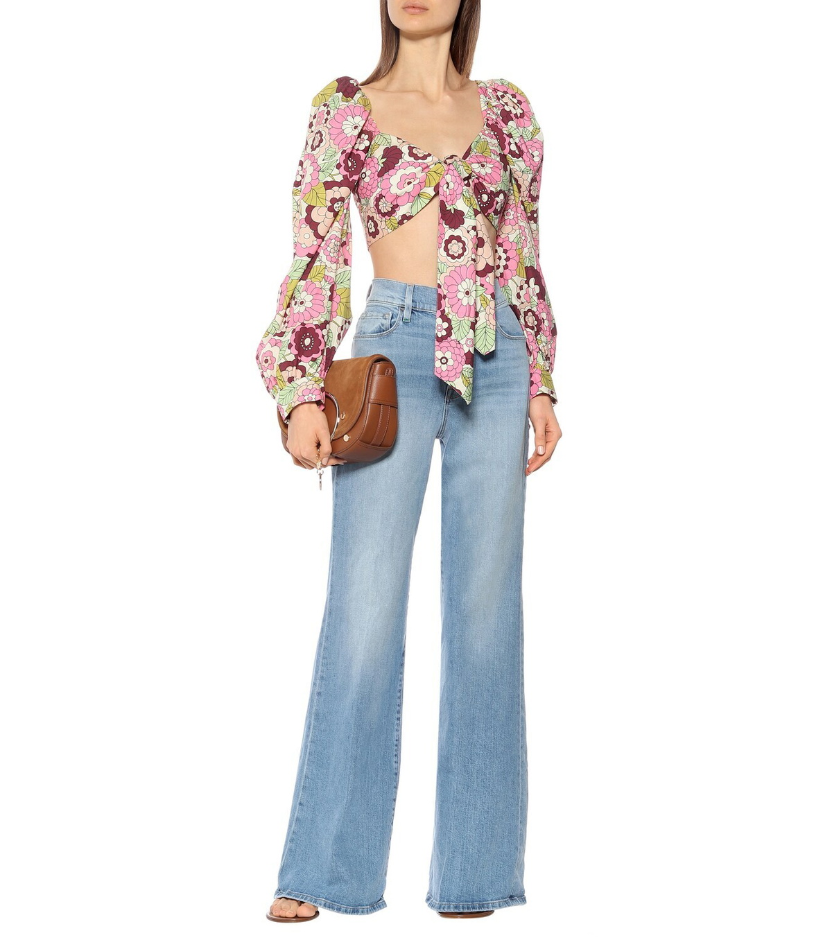 Dodo Bar Or Floral cotton crop top