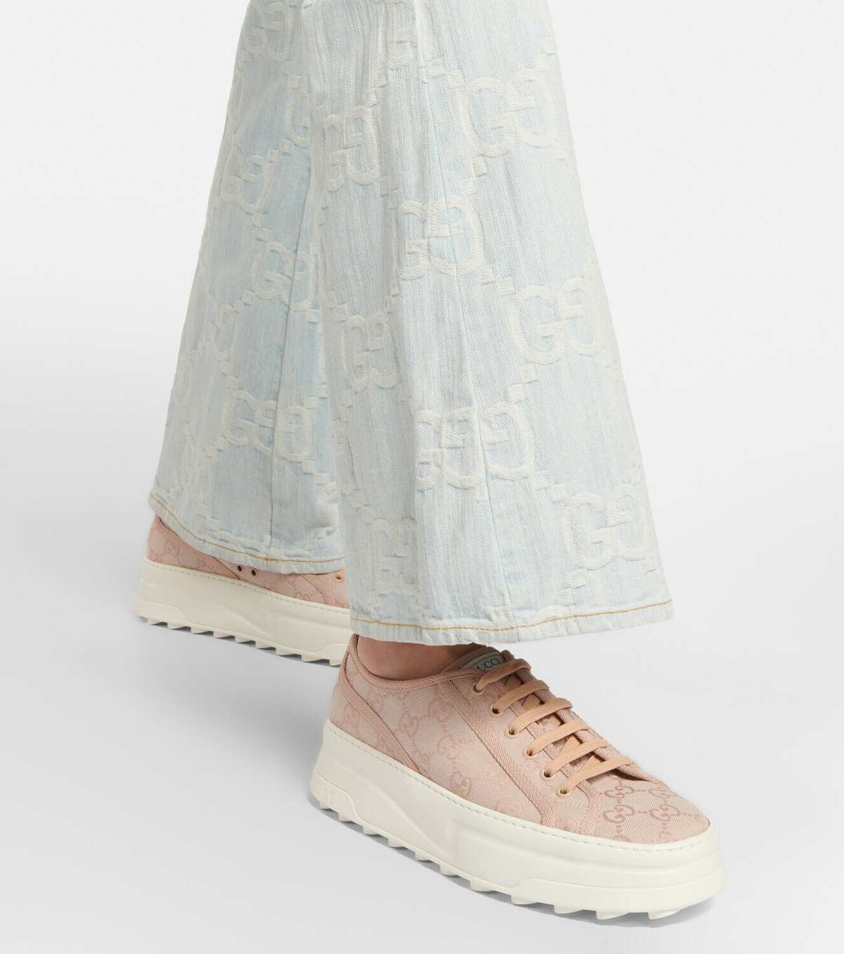 【GUCCI】ラップアップ　FSG フリースタイルジオメトリー Gucci Women's Original GG Low Top Platform Sneakers