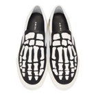 Amiri Black and White Bones Slip-On Sneakers