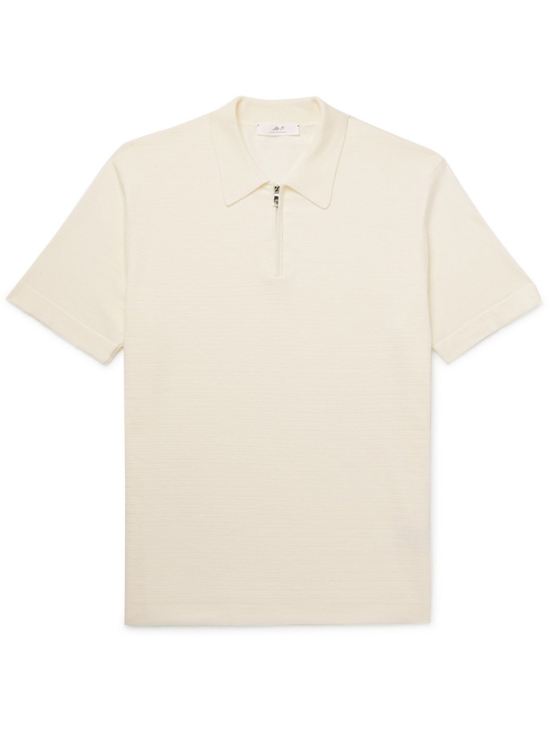 Photo: MR P. - Cotton Half-Zip Polo Shirt - White - XS