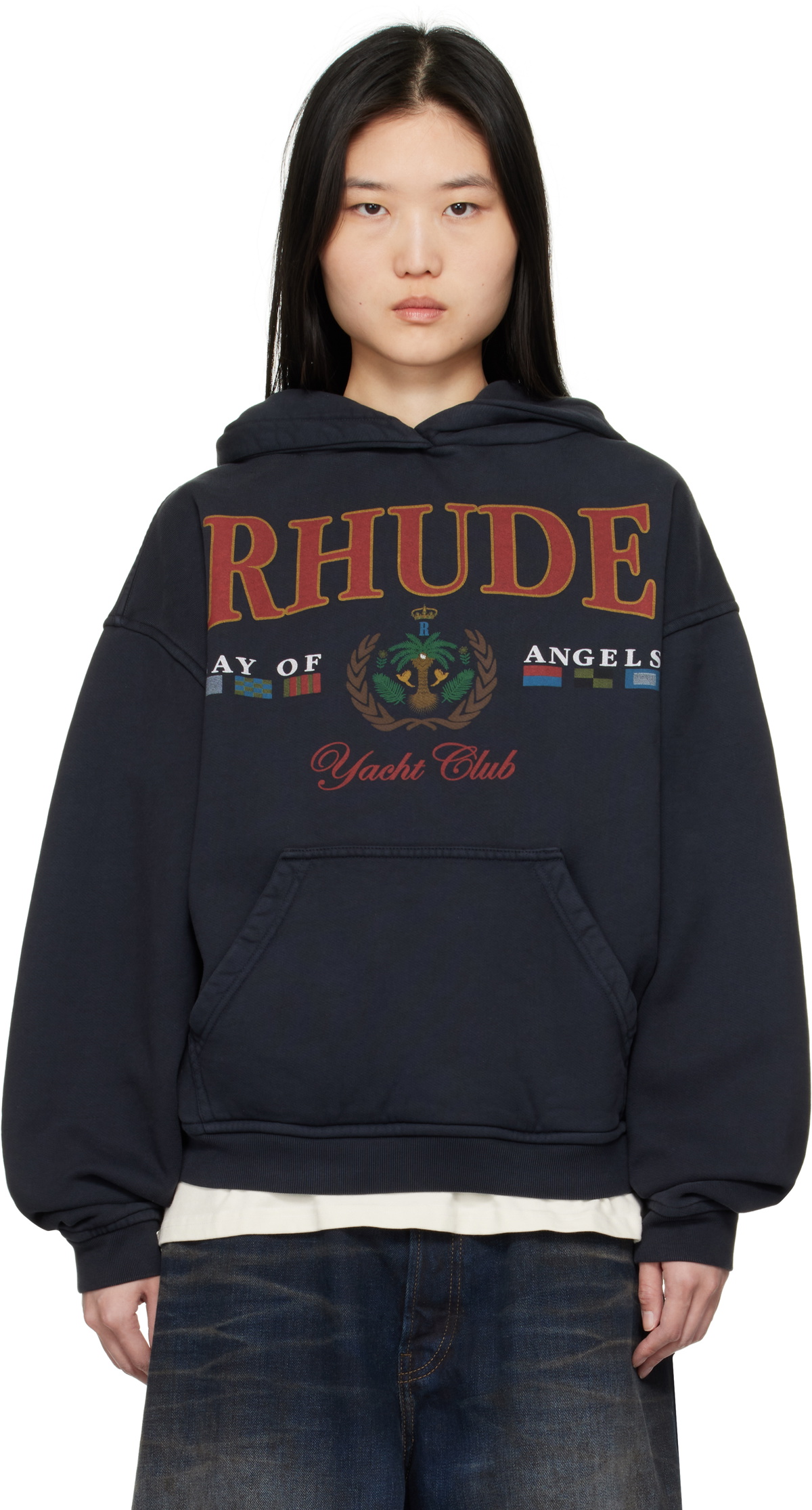 Rhude Navy 'Bay Of Angels Yacht Club' Hoodie