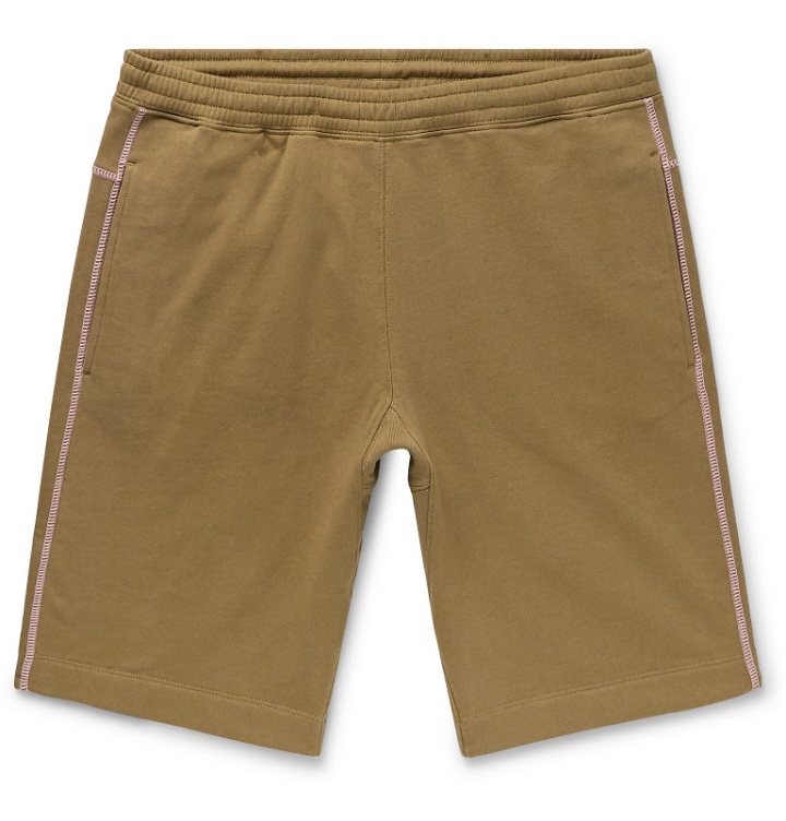 Photo: Loewe - Eye/ LOEWE/ Nature Logo-Appliquéd Shell-Panelled Fleece-Back Cotton-Jersey Shorts - Brown