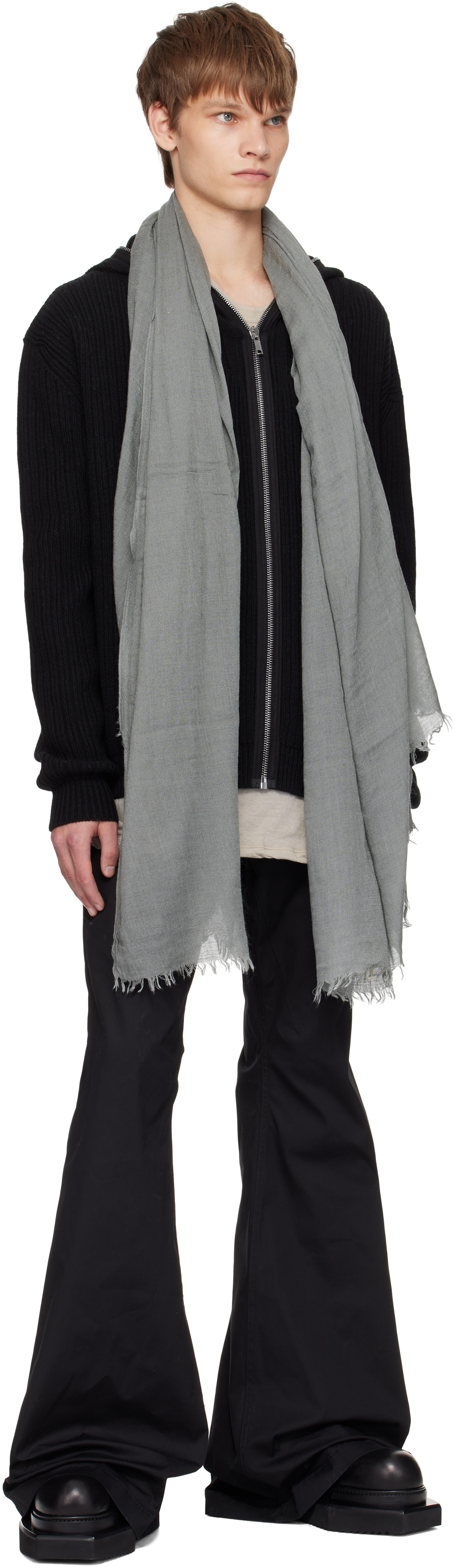 Rick Owens Gray Concordians Follo Scarf
