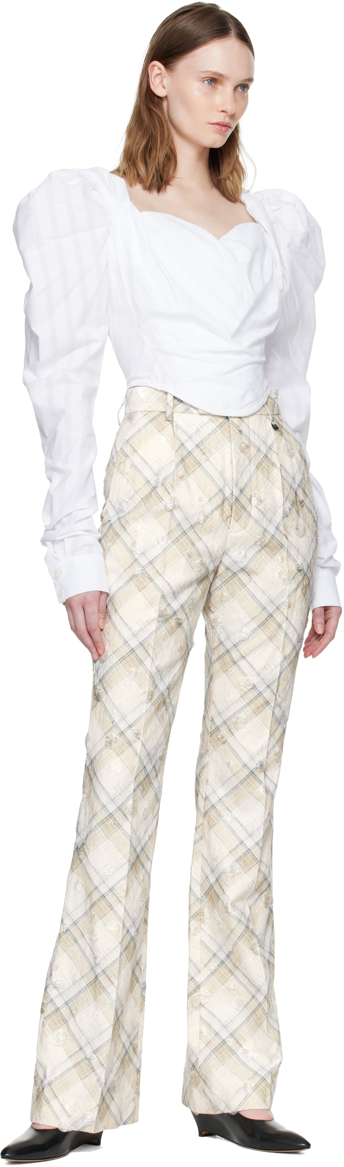 Vivienne Westwood White LS Sunday Corset Blouse