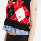 Charles Jeffrey Loverboy Women's Smart Cropped Vest in Red Argyl