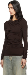 Entire Studios Brown Drape Top
