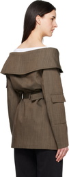 GANNI Brown Wool Blazer