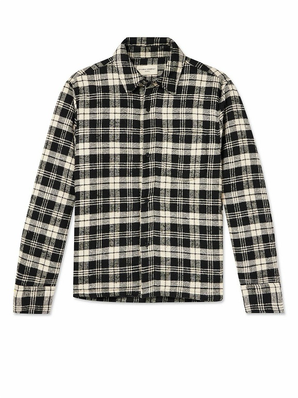 Photo: Officine Générale - Harring Checked Cotton-Flannel Overshirt - Black