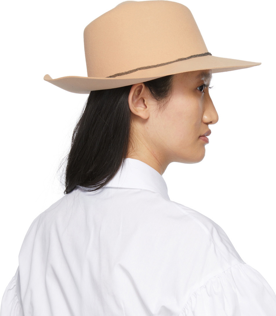 Maison Michel Beige Rabbit Felt Virginie Fedora