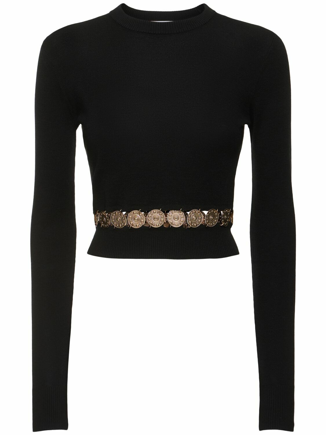 RABANNE Embellished Wool & Silk Sweater