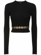RABANNE Embellished Wool & Silk Sweater