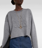 Loewe Anagram cropped wool-blend sweater