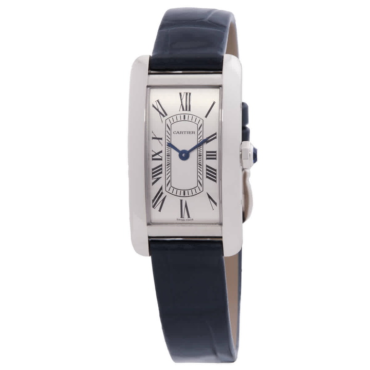 Photo: Cartier Tank Americaine Small Model Quartz Silver Dial Watch WSTA0117