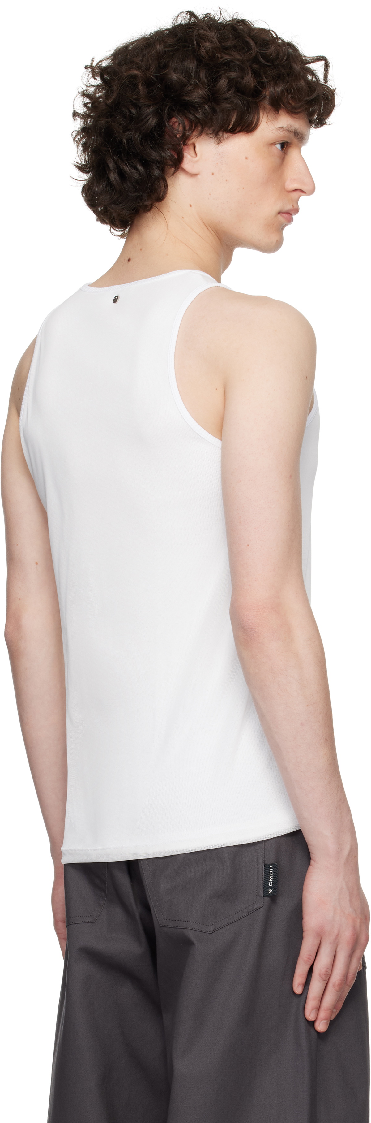 GmbH White 'Shadowbanned' Vest Tank Top