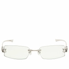 Gentle Monster Gamot Sunglasses in Silver/Green 