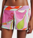 Pucci Orchidee cotton-blend terry skort