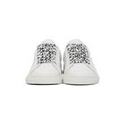 Saint Laurent White Babycat Print Perforated Calfskin Andy Sneakers