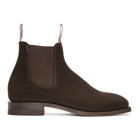 R.M. Williams Brown Suede Craftsman Chelsea Boots