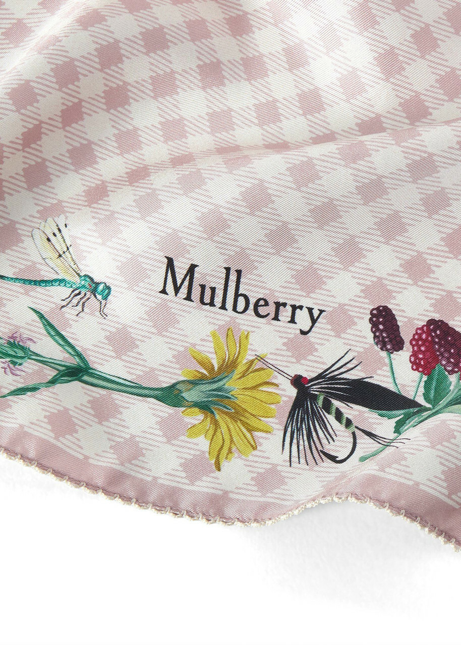 Mulberry Floral-print Silk Twill Scarf - Pink - One Size