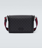 Gucci GG leather-trimmed crossbody bag