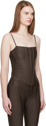 Mugler SSENSE Exclusive Brown Corseted Top