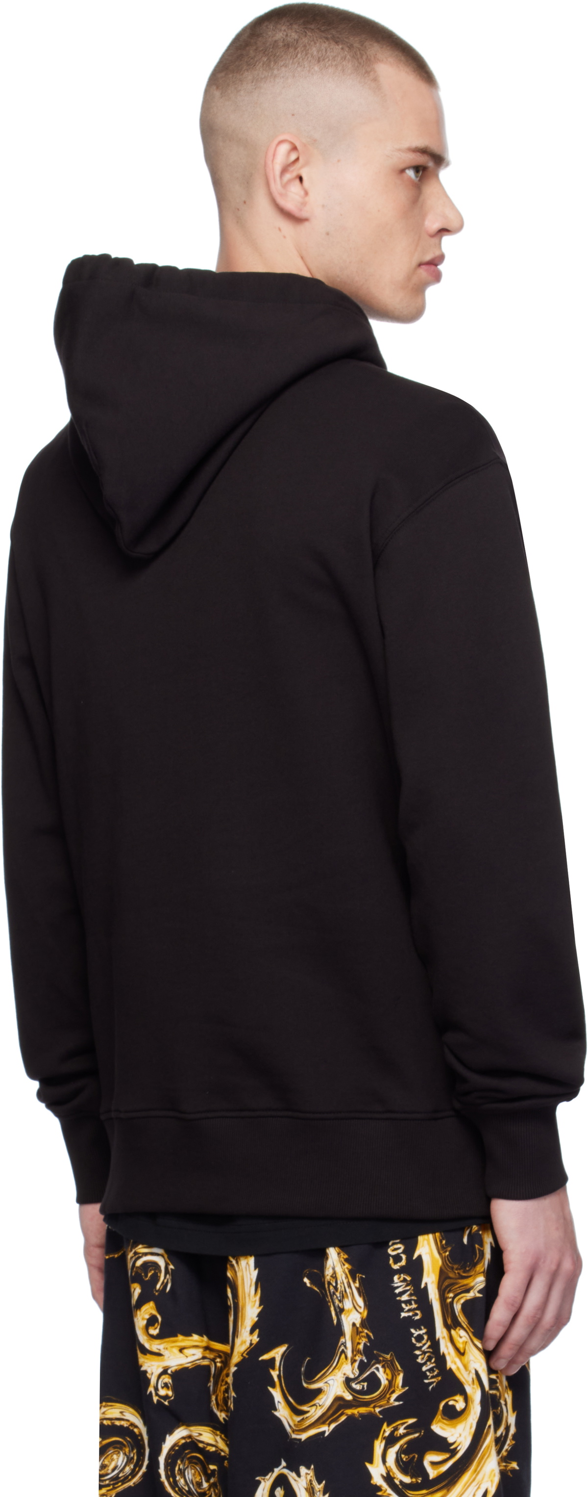 Versace Jeans Couture Black Logo Regular-Fit Hoodie